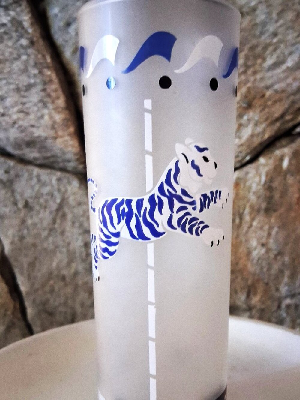 Vintage Libbey Carousel Circus Highball Glass Tiger